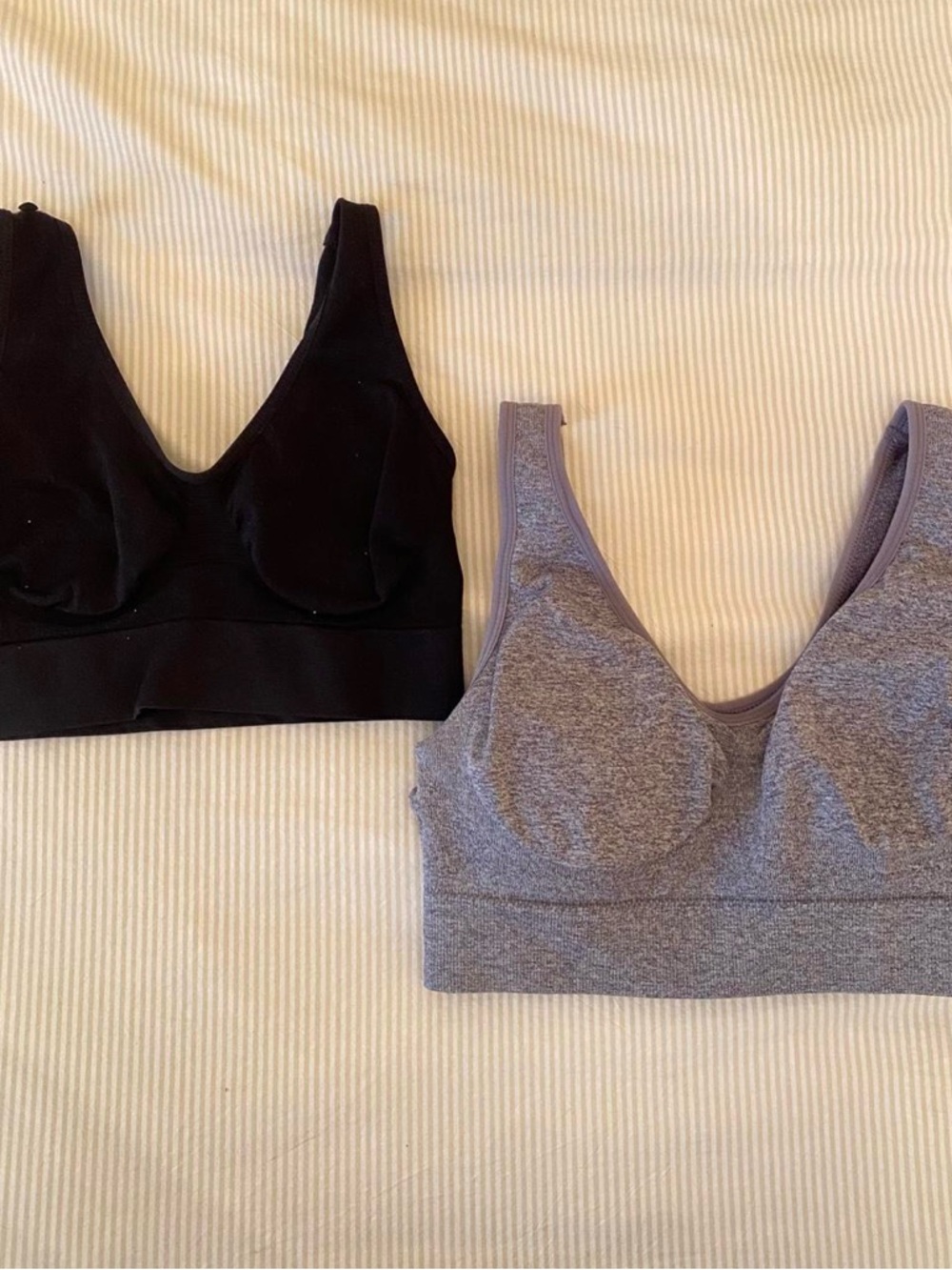 Comfort Support Wireless Bra Bundle - Black and Heather Gray